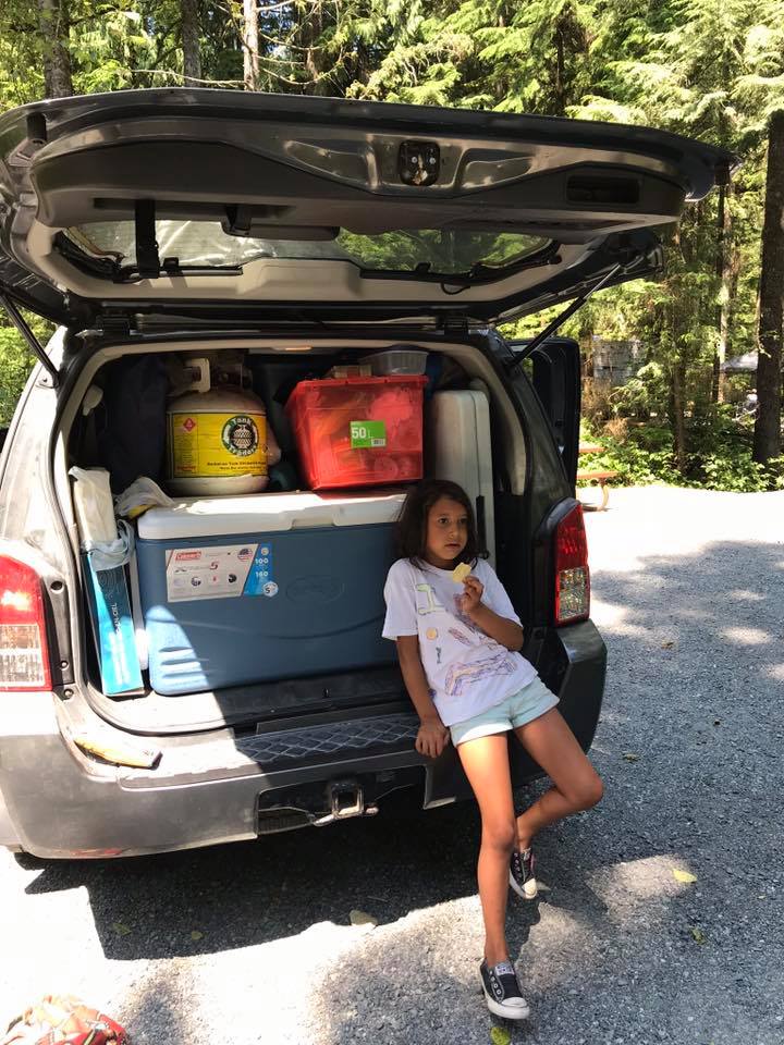 being organized while camping with kids
