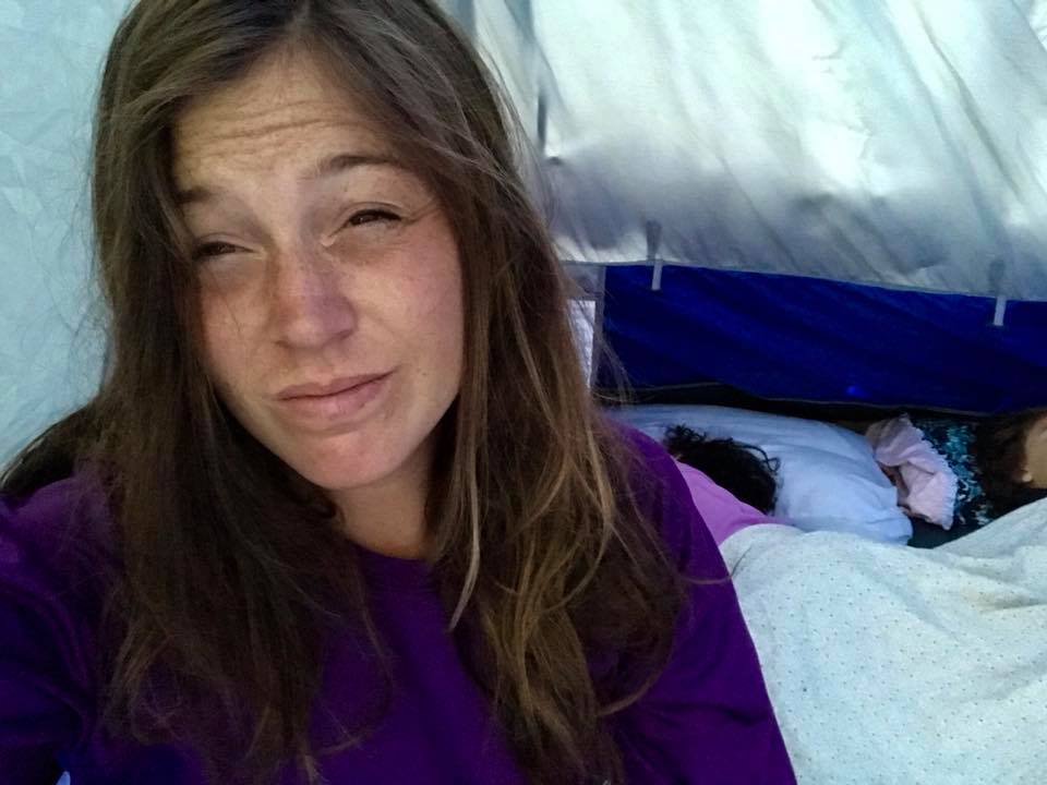sleeping while camping with kids