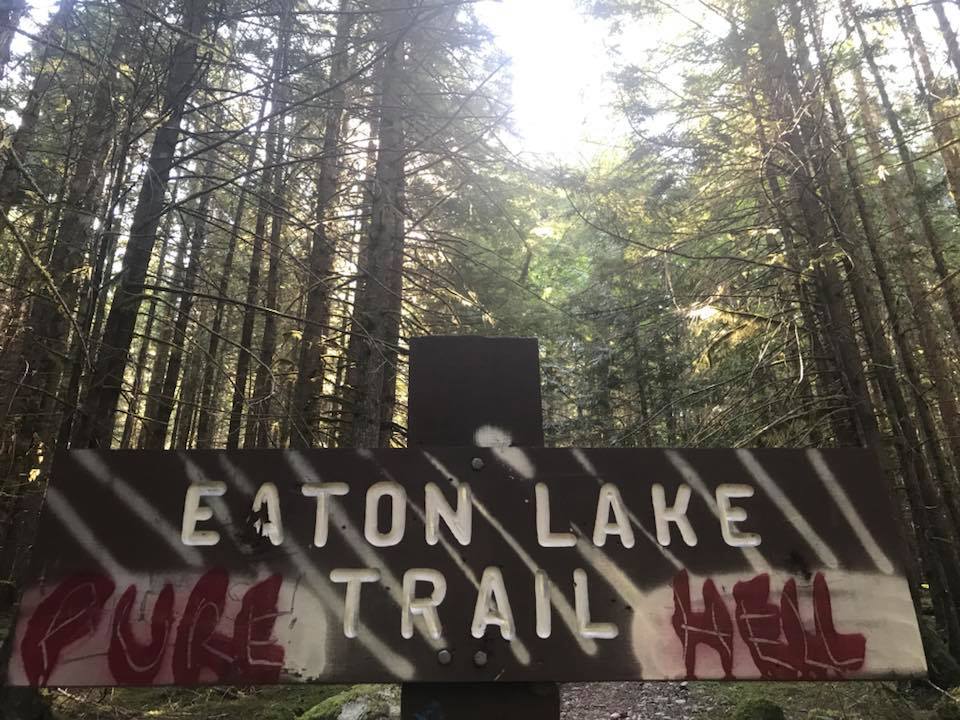 eaton lake trailhead sign