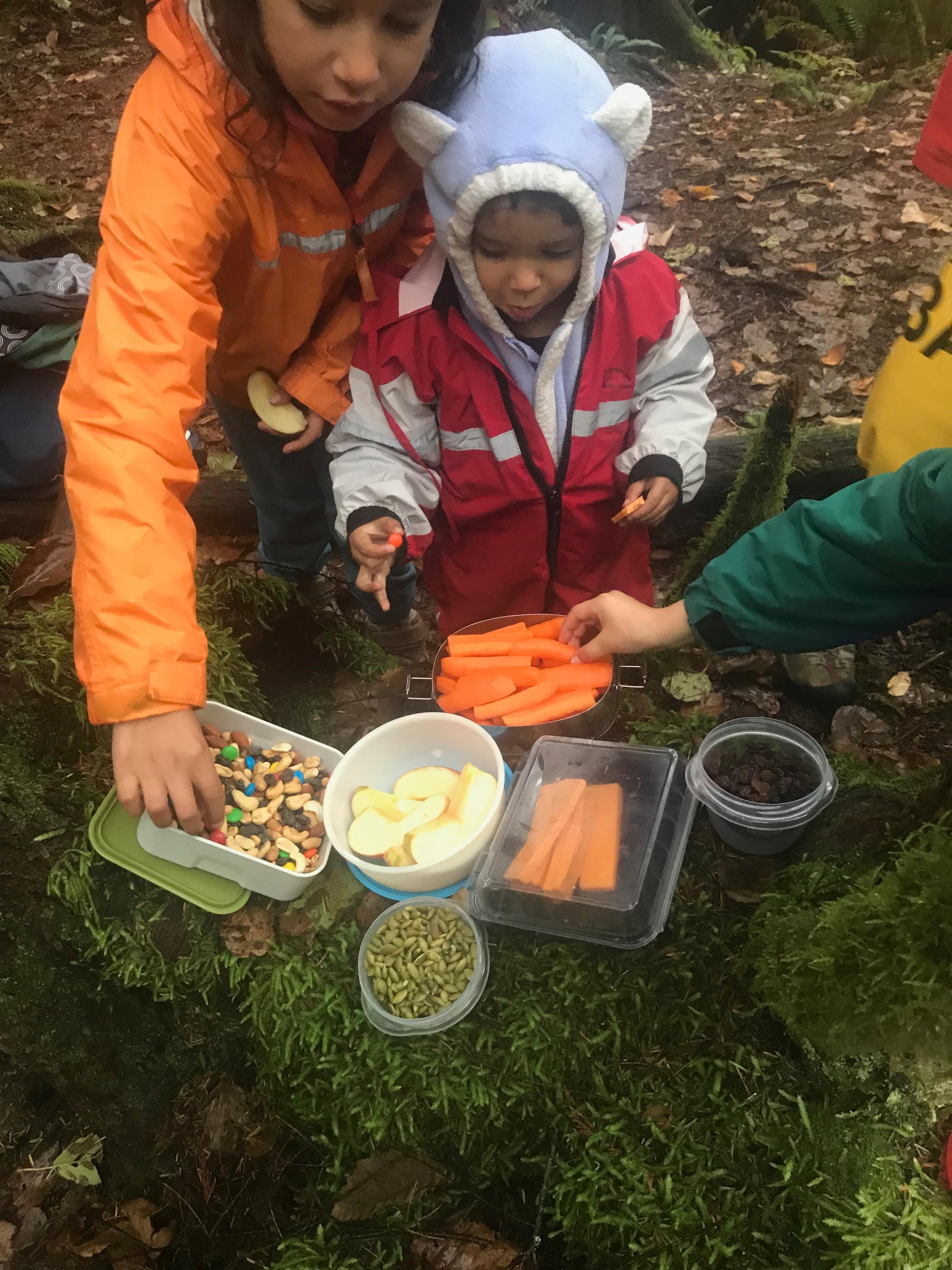 snacks when hiking with kids
