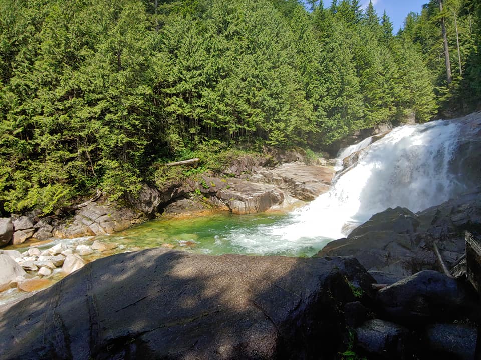 lower falls trail waterfall