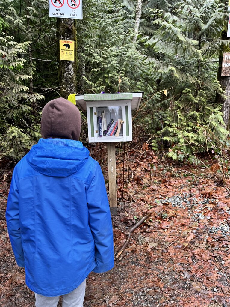 Free library at Moon Rock trailhead in Mission
